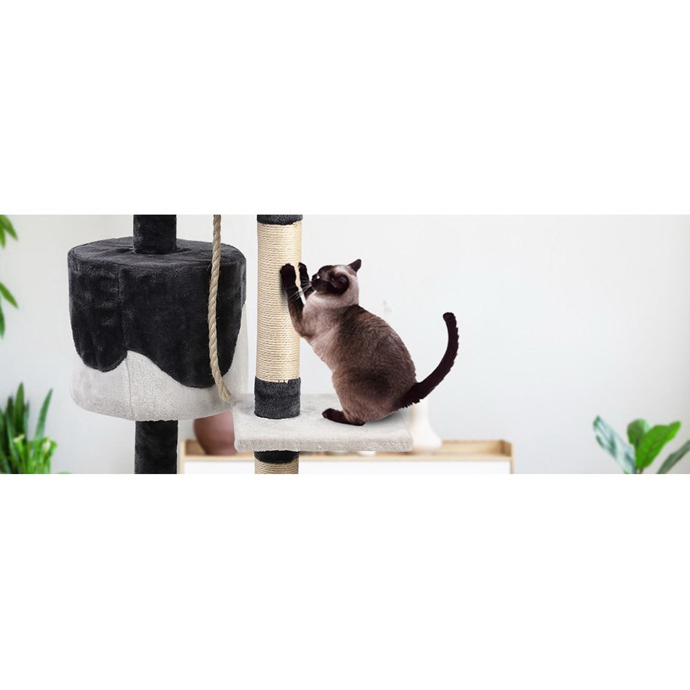 i.Pet Cat Tree 112cm Trees Scratching Post Scratcher Tower Condo House Furniture Wood