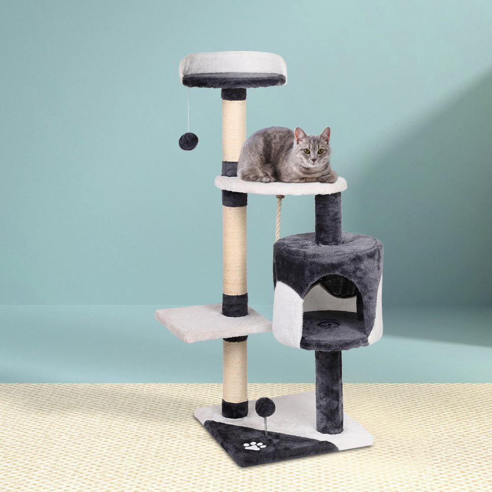 i.Pet Cat Tree 112cm Trees Scratching Post Scratcher Tower Condo House Furniture Wood