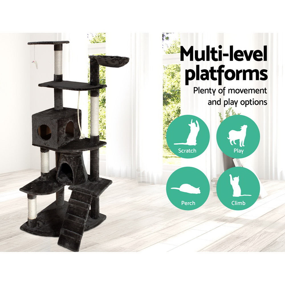 i.Pet Cat Tree 193cm Trees Scratching Post Scratcher Tower Condo House Furniture Wood