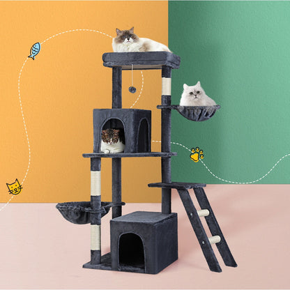 i.Pet Cat Tree Tower Scratching Post Scratcher 138cm Trees Condo House Grey