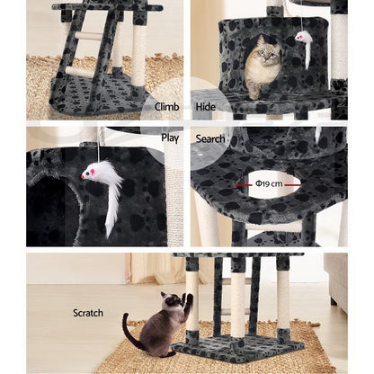 i.Pet Cat Tree 120cm Trees Scratching Post Scratcher Tower Condo House Furniture Wood 120cm