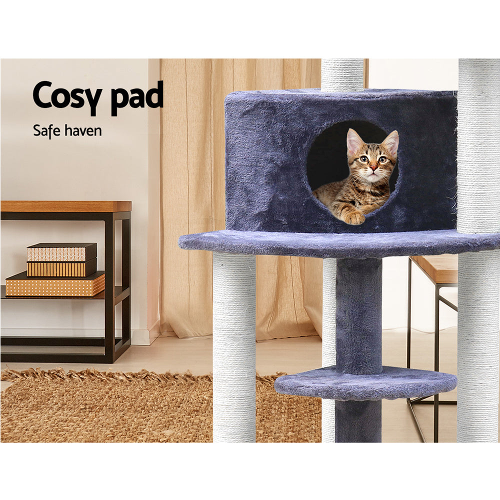 i.Pet Cat Tree Trees Scratching Post Scratcher Tower Condo House Grey 126cm