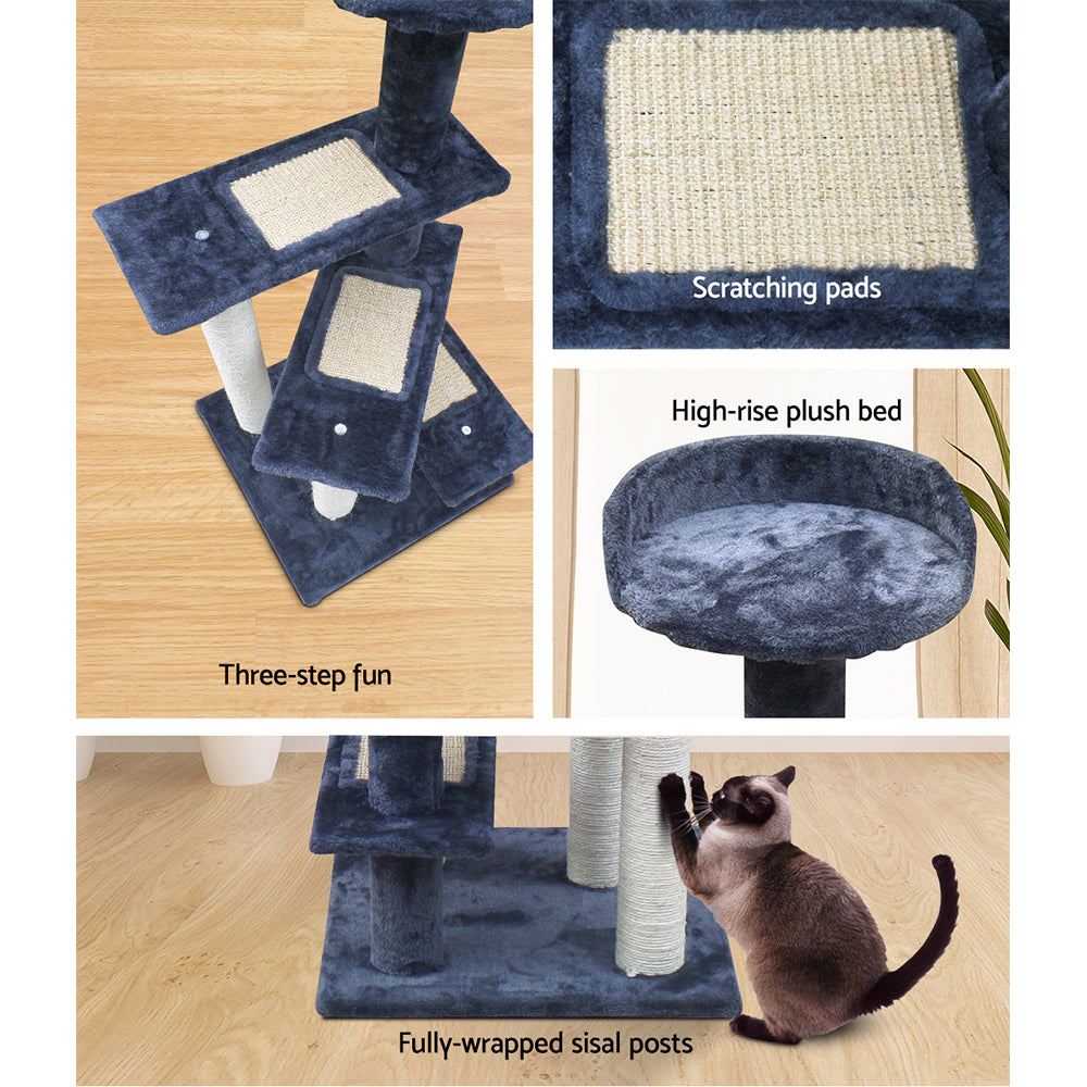 i.Pet Cat Tree 100cm Trees Scratching Post Scratcher Tower Condo House Furniture Wood Steps