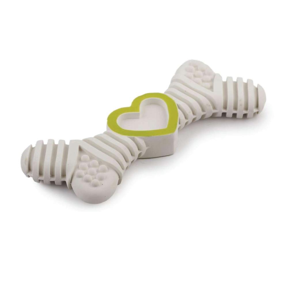 Puppy Chew Bone - Latex Teething Biting + Chewing Dog White Toy AFP