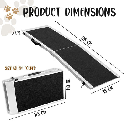 Kartrite Foldable Aluminium Dog Ramp -  183 x 38cm