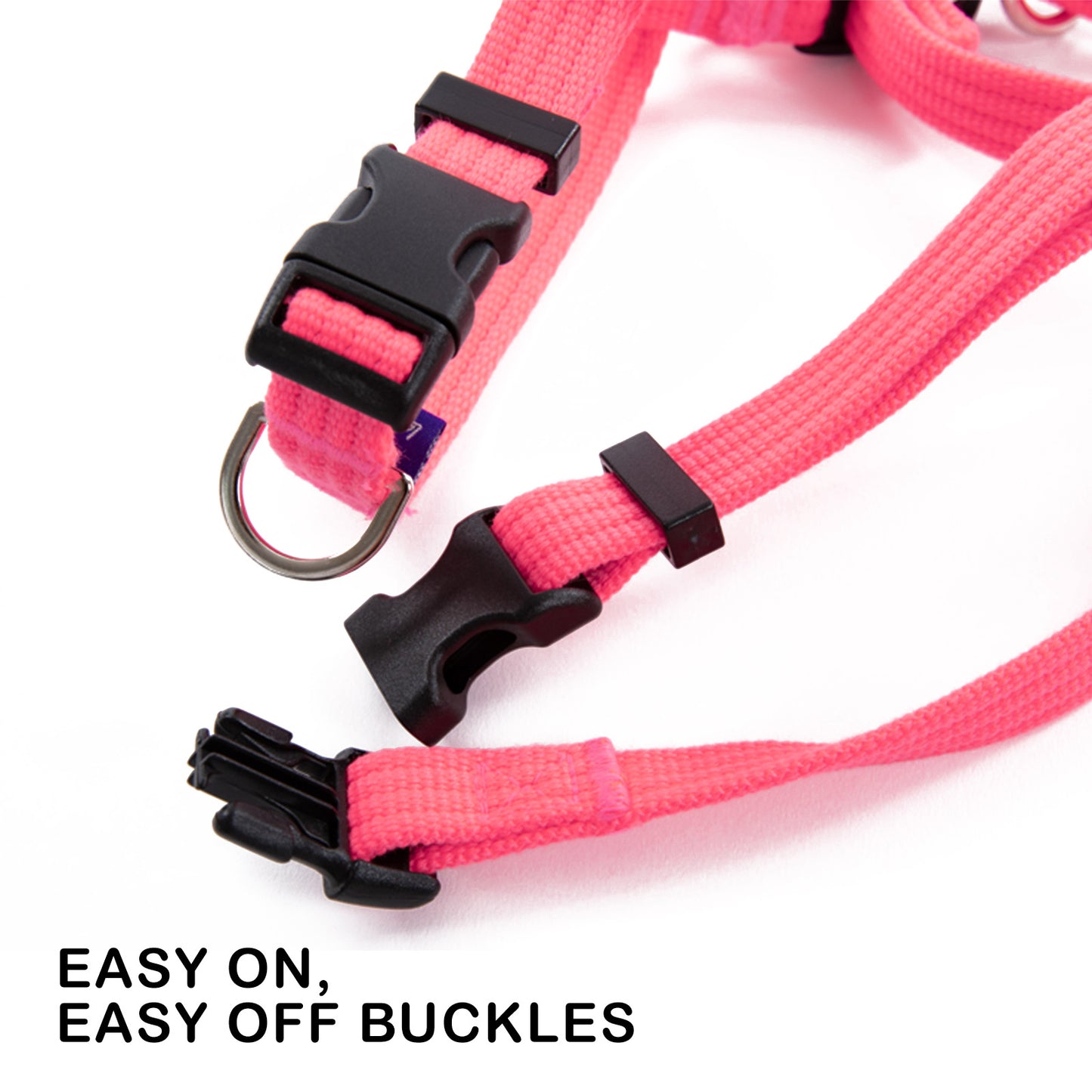 Dog Double-Lined Straps Harness Adjustable L NEON CAROL-PINK