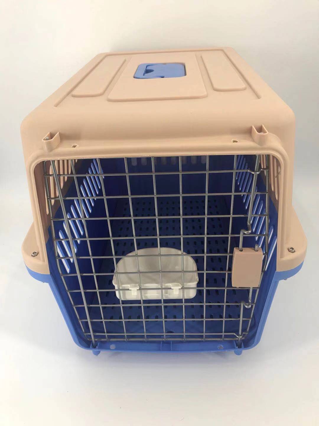 YES4PETS Large Dog Cat Crate Pet Carrier Rabbit Airline Cage With Tray And Bowl Blue