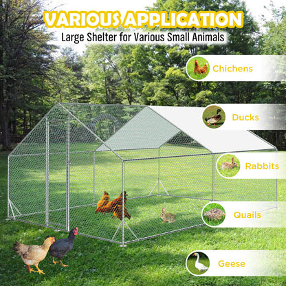 VaKa 3x4x1.95m Metal Walk-in Chicken Coop Rabbit Hutch Cage Hen House Chook Au