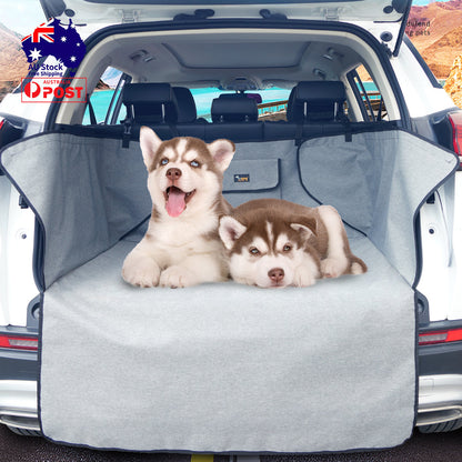 Ondoing Grey Dog Car Boot Cover SUV Liner Trunk Rear Cargo Hammock Waterproof Protector