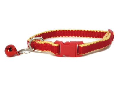 100% Pure Bamboo Fibre Cat Collar Plastic Buckle Red - Moondidley Pets