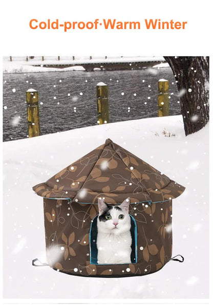 Outdoor Waterproof Cat House - Insulated, Weatherproof, Warm Shelter for Cats, Ideal for Winter Protection,Size: L 45*41cm