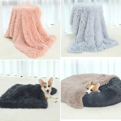 Fluffy Pet Blankets-Soft Faux Fur, Anti-Anxiety Cozy Throws for Cats and Dogs, M 80*55cm Purple