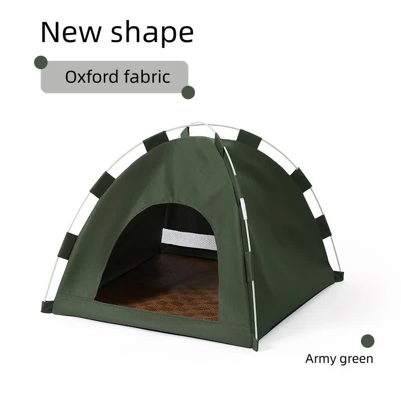 Outdoor Cat House,Pet Tent -Windproof and Dustproof Shelter for Small Pets, Green, Size: S  35*35*30cm