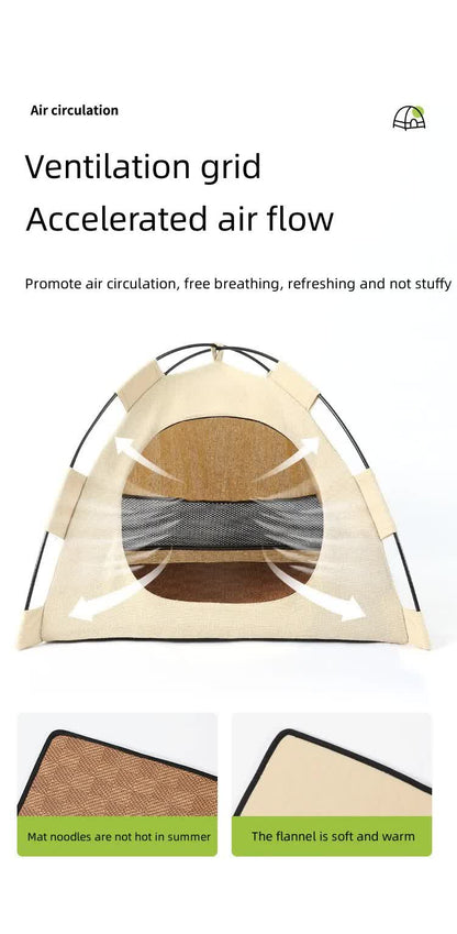 Outdoor Cat House,Pet Tent -Windproof and Dustproof Shelter for Small Pets, Green, Size: S  35*35*30cm