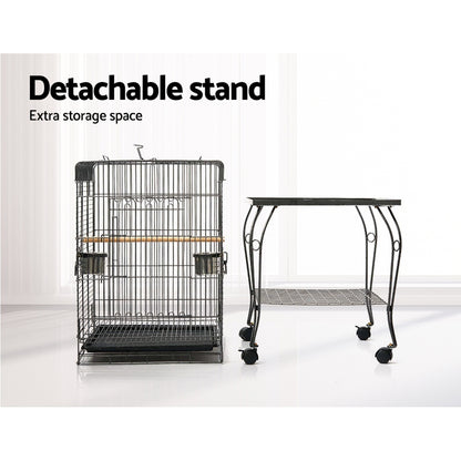 i.Pet Large Bird Cage with Perch - Black