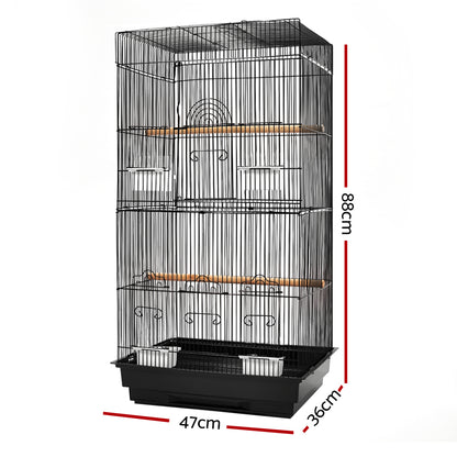 i.Pet Medium Bird Cage with Perch - Black