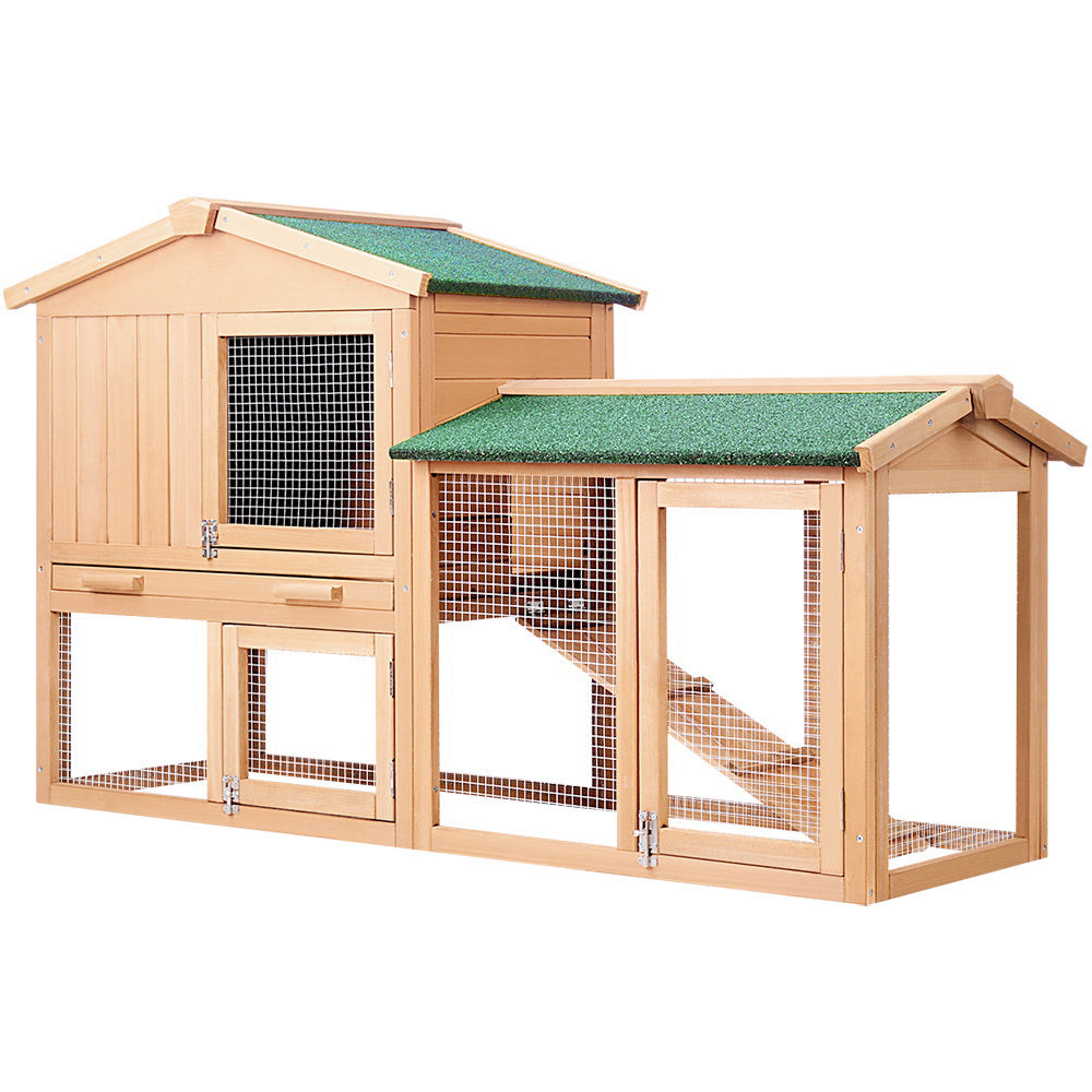 i.Pet Chicken Coop Rabbit Hutch 138cm Wide Wooden Pet Hutch