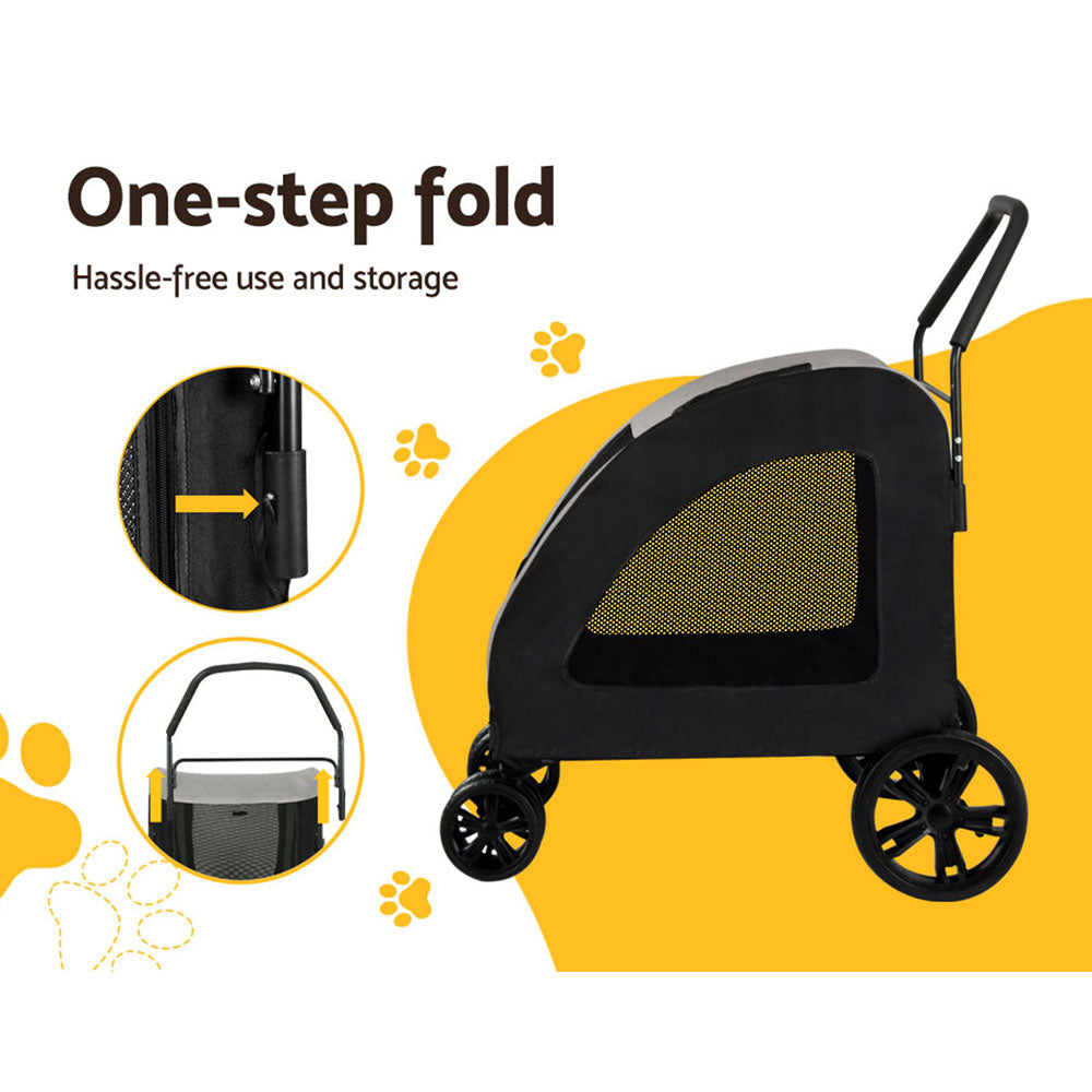 i.Pet Pet Dog Stroller Pram Large Carrier Cat Travel Foldable Strollers 4 Wheels