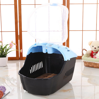 YES4PETS Small Portable Travel Dog Cat Crate Pet Carrier Cage Comfort With Mat-Blue