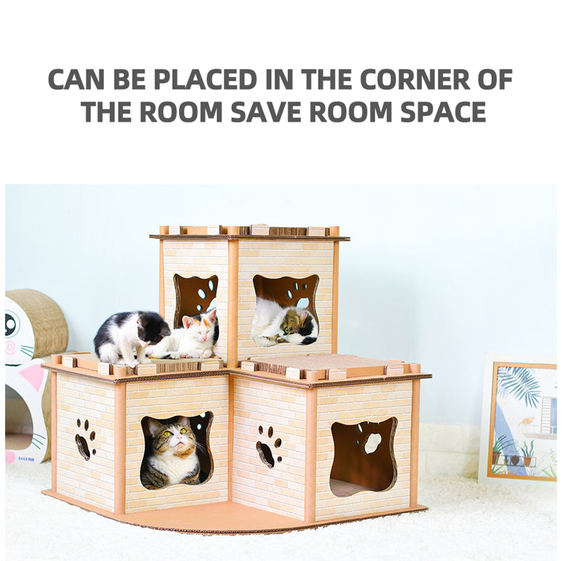 YES4PETS Cat Cardboard House Tower Condo Scratcher Pet Post Pad Mat Furniture